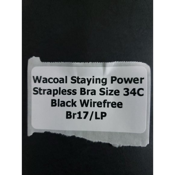 Wacoal Staying Power Strapless Bra Size 34C Black Wirefree - Picture 6 of 6